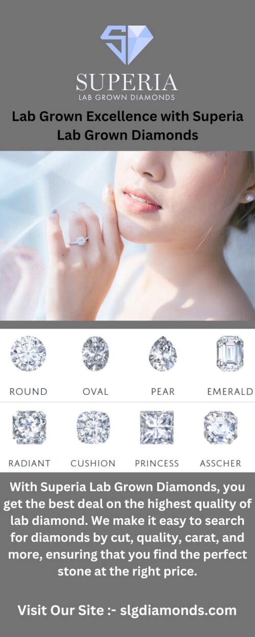 With Slgdiamonds.com, explore the brilliance of lab-grown diamonds! Our diamonds are socially sourced and certified, making them ideal for designing a one-of-a-kind jewellery item. Purchase today to enjoy the brilliance of lab-grown diamonds!

https://slgdiamonds.com/pages/why-lab-grown