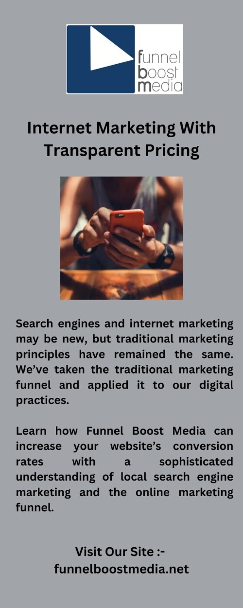 Grow your online presence with Funnelboostmedia.net, an internet marketing company focused on providing results and increasing customer satisfaction. Let us help you reach your goals and succeed in today's digital world.


https://www.funnelboostmedia.net/