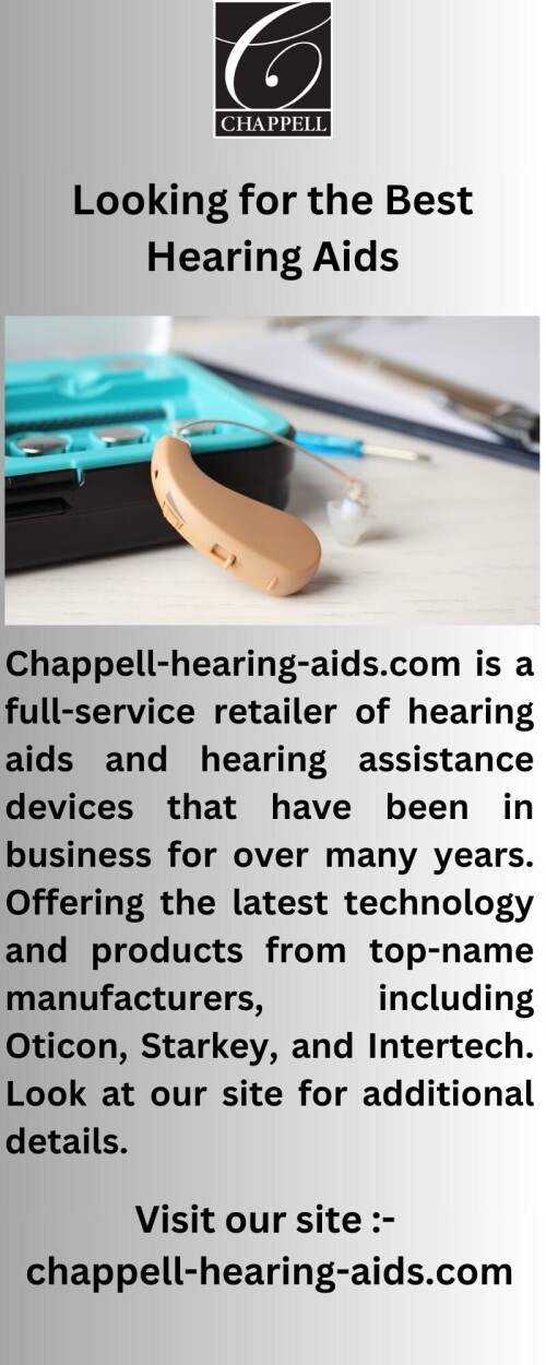 Discover the latest Bluetooth Hearing Aids from Chappell-hearing-aids.com. We have a variety of options to fit your needs. Shop now and get the best deals.


https://chappell-hearing-aids.com/testing-protection/