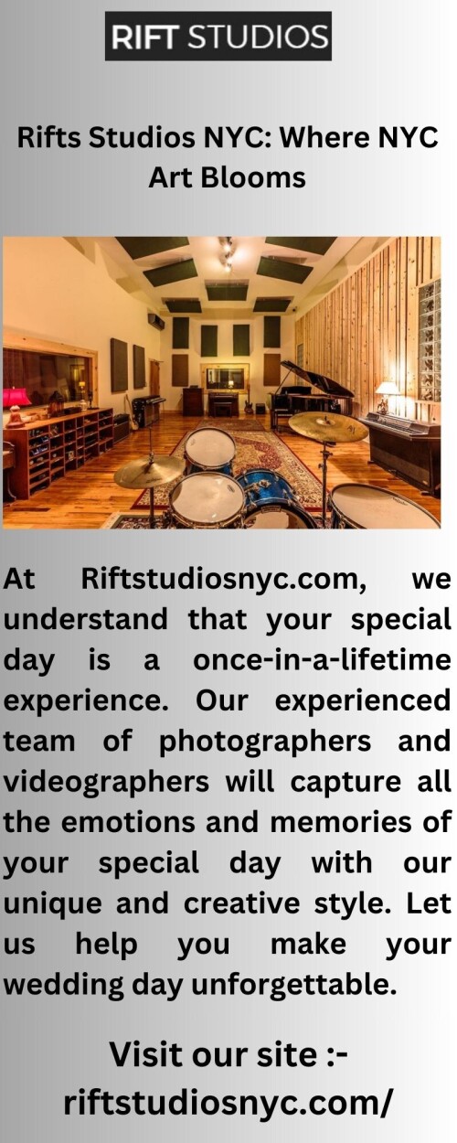 Discover the passion of Riftstudiosnyc.com, the go-to place for capturing priceless moments with our distinctive photography and videography services. Join us in capturing your important moments!



https://www.riftstudiosnyc.com/