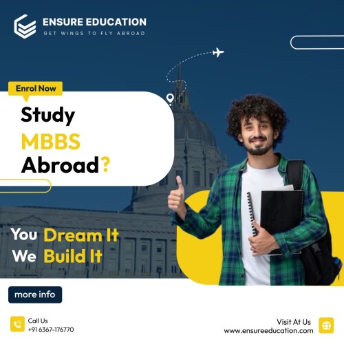 EnsureEducation, a trusted name in MBBS Abroad consultancy, provides comprehensive guidance to aspiring medical professionals seeking opportunities overseas. EnsureEducation offers personalized support throughout your MBBS Abroad journey. Contact us today to start your journey.

https://www.ensureeducation.com/