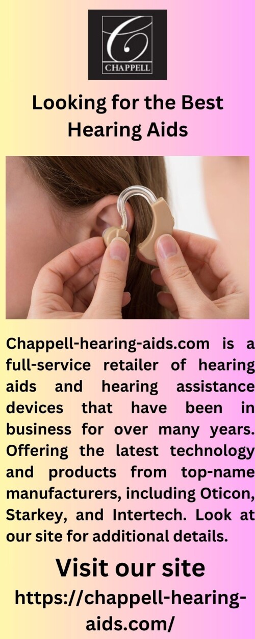 Discover the latest Bluetooth Hearing Aids from Chappell-hearing-aids.com. We have a variety of options to fit your needs. Shop now and get the best deals.


https://chappell-hearing-aids.com/testing-protection/