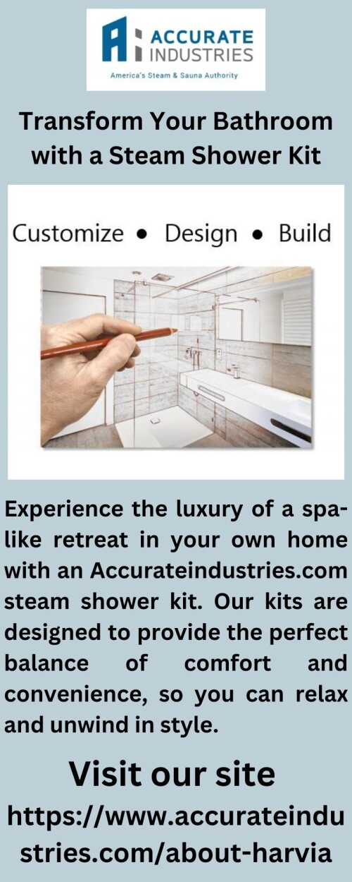 Transform your bathroom into a spa-like retreat with AccurateIndustries.com luxurious steam showers. Our showers feature superior craftsmanship, modern designs, and the highest-quality materials for a truly indulgent experience.


https://www.accurateindustries.com/about-amerec