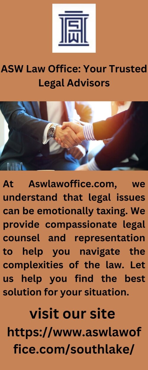 At Aswlawoffice.com, you can trust our experienced team to provide the highest quality legal services with an emotional touch. Learn more and experience the difference today!


https://www.aswlawoffice.com/family-law/