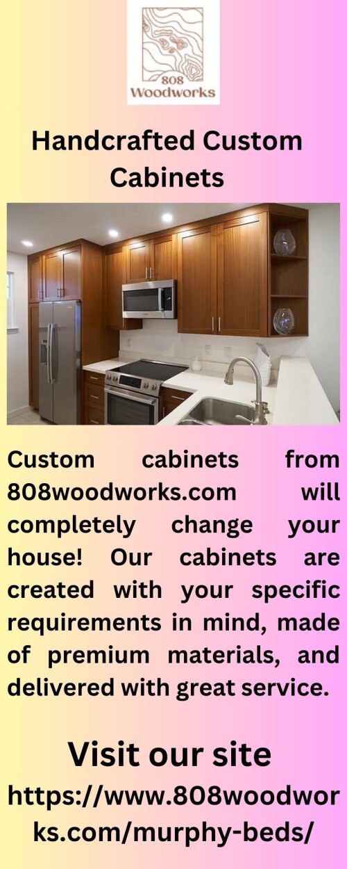 Transform your kitchen into a place of beauty and style with custom kitchen cabinets from 808Woodworks.com. Our cabinets are crafted with care and designed to last, making them the perfect choice for your home.



https://www.808woodworks.com/cabinets/
