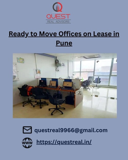 QRA is a leading Pune based Real Estate Services firm with a combined expertise of 20+ years, that helps clients by transforming their workspaces. Our interests lie solely in commercial leasing, in providing office space solutions and managing transactions. We provide a comprehensive range of services that involve Corporate leasing, Industrial and Warehouse leasing and Investment advisory. Quest Real is a Best Ready to Move Offices on Lease in Pune
Read More at: https://questreal.in/