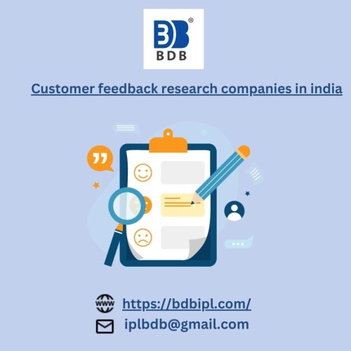 BDB India Private Limited is a leading global business strategy consulting and market research company in India. Since 1989, BDB has been providing clients with solutions to expand their businesses in the Indian and international marketplace. We are an ISO certified company. BDB India is the leading global business strategy consulting and market research firm for automotive industry.  BDB India is Best Customer feedback research companies in india
View More at: https://bdbipl.com/