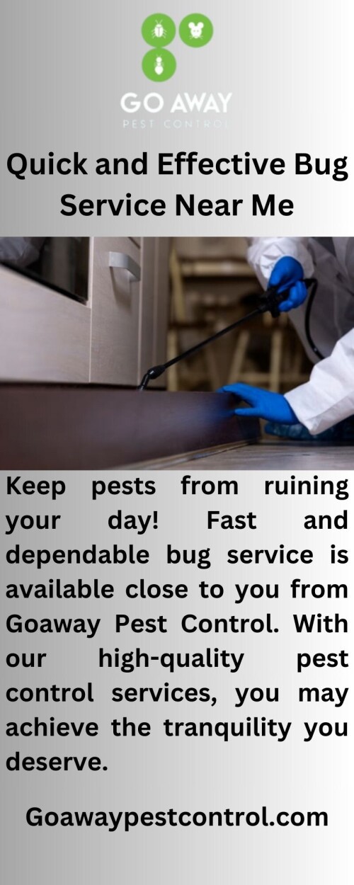 Keep bugs from taking over your house! With the best customer care, GoawaypestControl.com offers quick and dependable bug removal near you. Take action right away and get the assistance you require!

https://goawaypestcontrol.com/wildlife-removal/