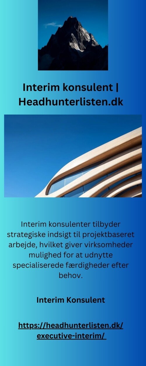 Interim konsulenter tilbyder strategiske indsigt til projektbaseret arbejde, hvilket giver virksomheder mulighed for at udnytte specialiserede færdigheder efter behov.

https://headhunterlisten.dk/executive-interim/