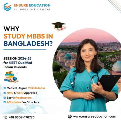 Pursue your MBBS dream in Bangladesh with EnsureEducation! Achieve medical excellence at top universities with expert guidance & hassle-free admissions. Affordable fees, quality education, & international recognition await. Contact us today & embark on your doctor journey!

Contact Us:
https://www.ensureeducation.com/study-mbbs/mbbs-in-bangladesh
