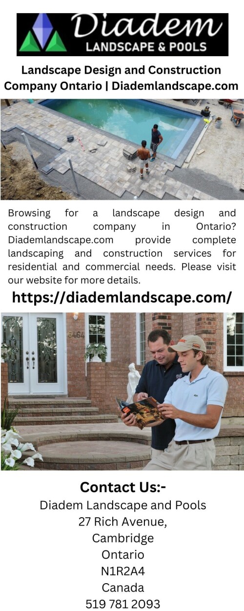 Browsing for a landscape design and construction company in Ontario? Diademlandscape.com provide complete landscaping and construction services for residential and commercial needs. Please visit our website for more details.


https://diademlandscape.com/