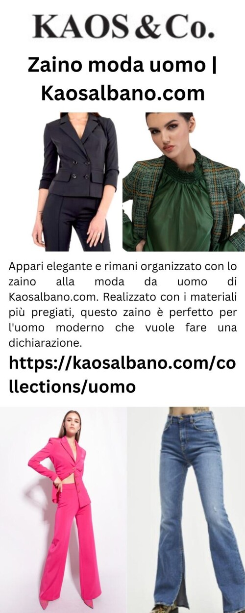 Appari elegante e rimani organizzato con lo zaino alla moda da uomo di Kaosalbano.com. Realizzato con i materiali più pregiati, questo zaino è perfetto per l'uomo moderno che vuole fare una dichiarazione.

https://kaosalbano.com/collections/uomo