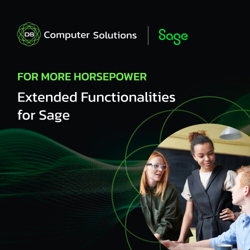 Unlock the Full Potential of Sage with Extended Functionalities!

Data Exchange:
Connect multiple systems seamlessly, synchronising data flow across your organisation for enhanced efficiency.

✔Sales Order Plus:
Accelerate order processing with ease! Configurable and lightning-fast, process orders 10x quicker than legacy systems.

Purchase Order Plus:
Slash purchase order entry times and streamline procurement processes for increased productivity.

Warranties, Service and Repairs:
Gain full control over maintenance processes! Ideal for specific verticals, this application schedules, logs engineer appointments, and automates contract renewals.

Web Purchase Order Requisitions:
Expedite approval processes and gain full control over spending with this efficient web-based solution.

Supercharge your Sage experience with these fully integrated applications from DB Computer Solutions! Enhance efficiency, streamline processes, and meet the unique needs of your workflows and vertical markets.

Get in touch with us at 061480980 or email us at info@dbcomp.ie.