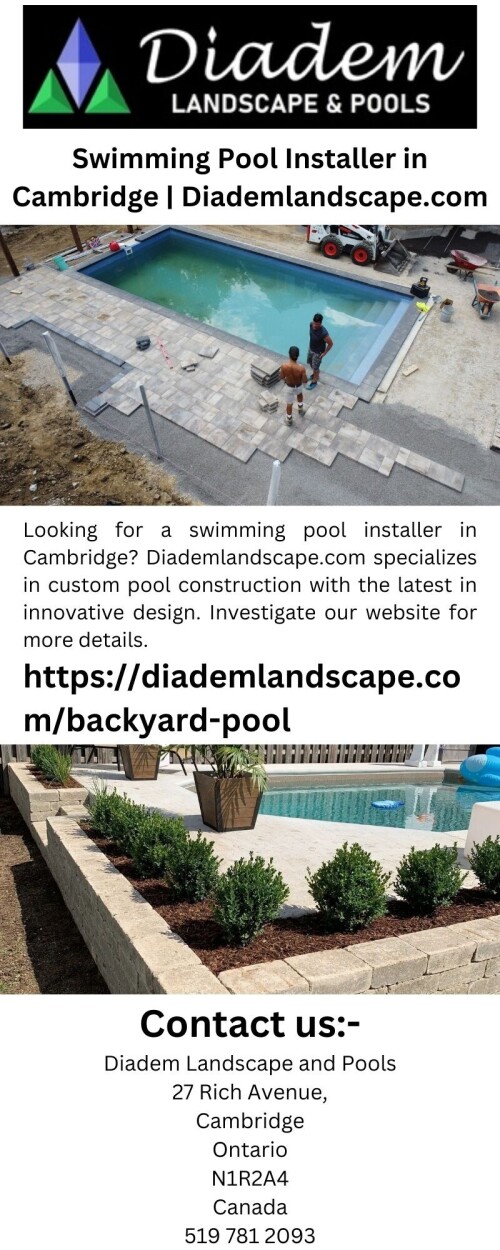 Looking for a swimming pool installer in Cambridge? Diademlandscape.com specializes in custom pool construction with the latest in innovative design. Investigate our website for more details.

https://diademlandscape.com/backyard-pool