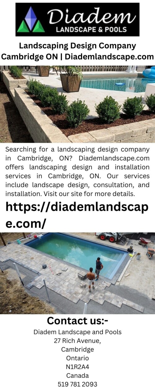Searching for a landscaping design company in Cambridge, ON? Diademlandscape.com offers landscaping design and installation services in Cambridge, ON. Our services include landscape design, consultation, and installation. Visit our site for more details.

https://diademlandscape.com/