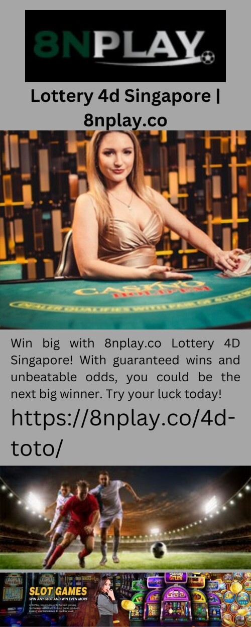 Win big with 8nplay.co Lottery 4D Singapore! With guaranteed wins and unbeatable odds, you could be the next big winner. Try your luck today!

https://8nplay.co/4d-toto/