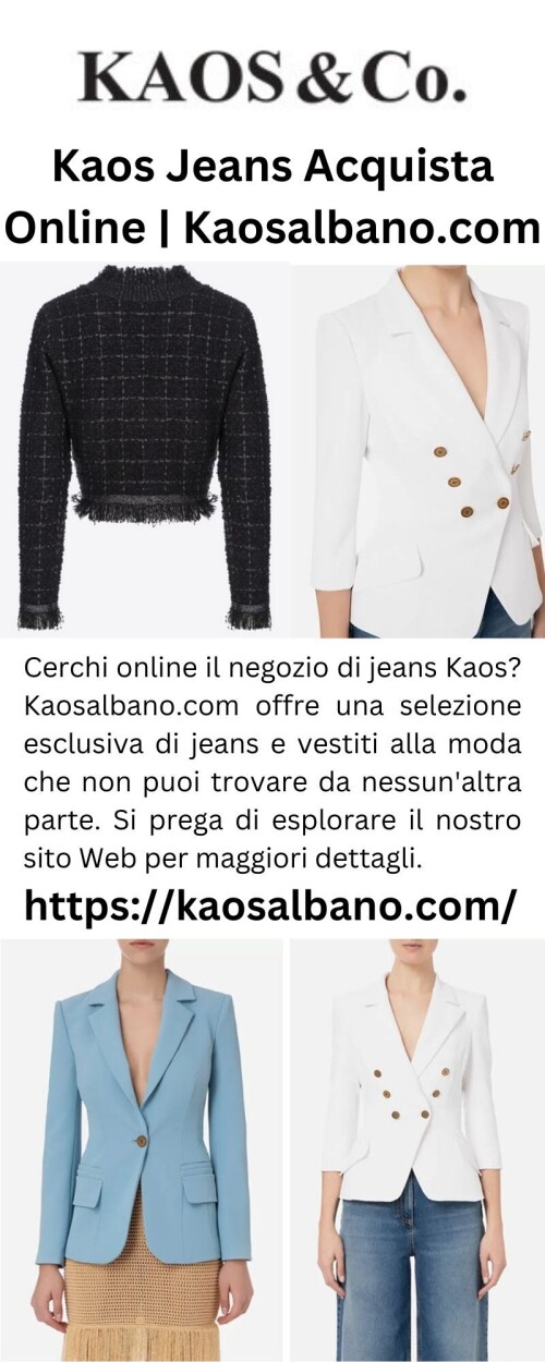 Cerchi online il negozio di jeans Kaos? Kaosalbano.com offre una selezione esclusiva di jeans e vestiti alla moda che non puoi trovare da nessun'altra parte. Si prega di esplorare il nostro sito Web per maggiori dettagli.

https://kaosalbano.com/