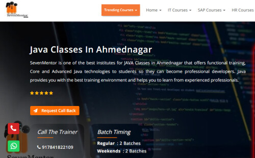 Explore top-notch Java Classes in Ahmednagar at SevenMentor. Our expert-led courses cover the A to Z of Java programming, providing a solid foundation for beginners and advanced learners. With practical sessions and an industry-relevant curriculum, SevenMentor ensures you master Java skills for success.

Visit - https://bit.ly/3UCj7mS