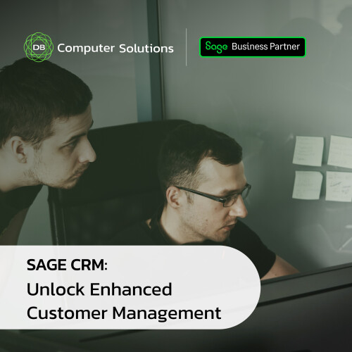 Take Control of Your Customer Data with Sage CRM from DB Computer Solutions

Are you tired of scattered customer information across various platforms and devices? Streamline your operations and gain centralised control over every existing and new customer relationship with Sage CRM.

Why Sage CRM?

In today's fast-paced business environment, managing customer data effectively is crucial for success. Sage CRM offers a centralised solution that eliminates inaccessible silos of data, ensuring seamless access to critical documents and communications across your network.

Sage CRM Benefits:

➡️ Single Point of Access: Consolidate all communications and customer data into one centralised system.

➡️ Increased Collaboration: Shared access across departments for effective teamwork and collaboration.

➡️ Enhanced Sales and Marketing Activities: Drive higher conversion rates and streamline field operations for increased efficiency.

➡️ Instant Response to Customers: Respond promptly to customer queries and orders, maximising sales and loyalty.

➡️ Web-based Agility: Access critical customer information anytime, anywhere through Sage Mobile CRM.

➡️ Fully Integrated Solution: Seamlessly integrate with Sage 50c, Sage 200, and other software solutions for outstanding performance.

➡️ Tailored Solutions: Customisable modules to meet specific business needs and objectives.

Drive Efficiency and Customer Service Excellence with Sage CRM https://www.dbcomp.ie/sage-crm/

Learn more about how Sage CRM from DB Computer Solutions can transform your business operations and drive growth.

Contact us today for a personalised consultation and unleash the full potential of your customer relationships via 061 480980 or email us at info@dbcomp.ie.