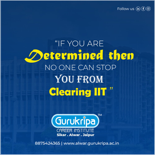 At Gurukripa Career Institute, we firmly believe that with determination, nothing can hinder your success in clearing the IIT entrance exam. Our dedicated team of educators provides comprehensive guidance and support to help you achieve your goals. With our proven track record and personalized approach, we empower students to excel and fulfill their aspirations in the field of engineering.

Contact US:
https://alwar.gurukripa.ac.in/