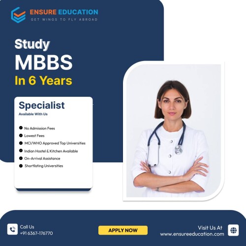 Looking to study MBBS abroad? Ensure Education, your trusted education consultant, can guide you through the process seamlessly. With our expert advice and personalized assistance, embark on your journey to pursue MBBS in prestigious international institutions. From application to enrollment, we ensure a smooth transition, helping you achieve your academic aspirations effortlessly. Choose Ensure Education for a brighter future in medicine.

Contact Us:
https://www.ensureeducation.com/