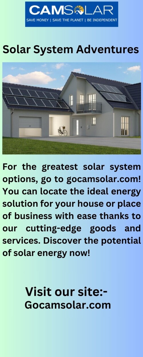 Discover the amazing benefits of solar energy with Gocamsolar.com. We provide the latest technology and services to save you money and reduce your carbon footprint. Start your solar journey today!

https://www.gocamsolar.com/solar-installation/benefits-of-solar/