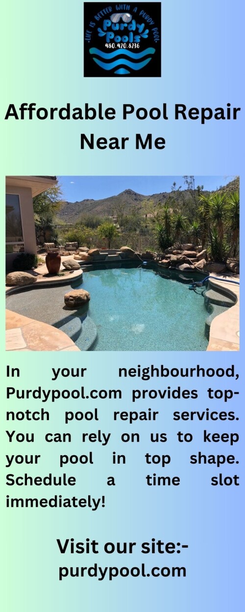 Purdypool.com, the dependable pool repair company in your area, can help you get your pool back in shining condition. Summertime fun shouldn't be ruined by a damaged pool!

https://purdypool.com/gallery/