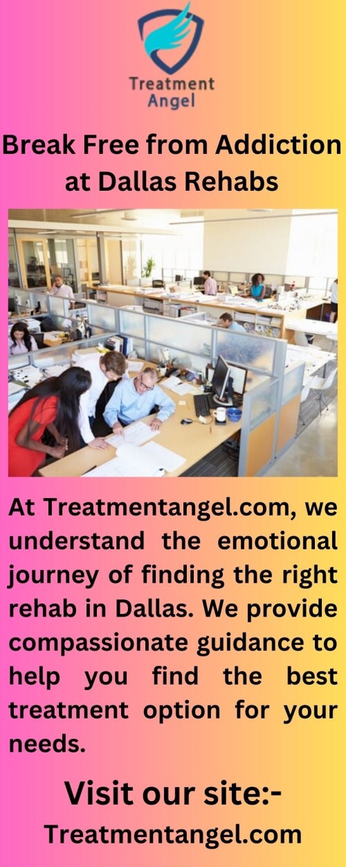 At Treatmentangel.com, we understand the pain and struggle of addiction. We offer compassionate and effective Dallas addiction treatment to help you find hope and healing. Let us help you on the journey to recovery.

https://www.treatmentangel.com/addiction/dallas-tx