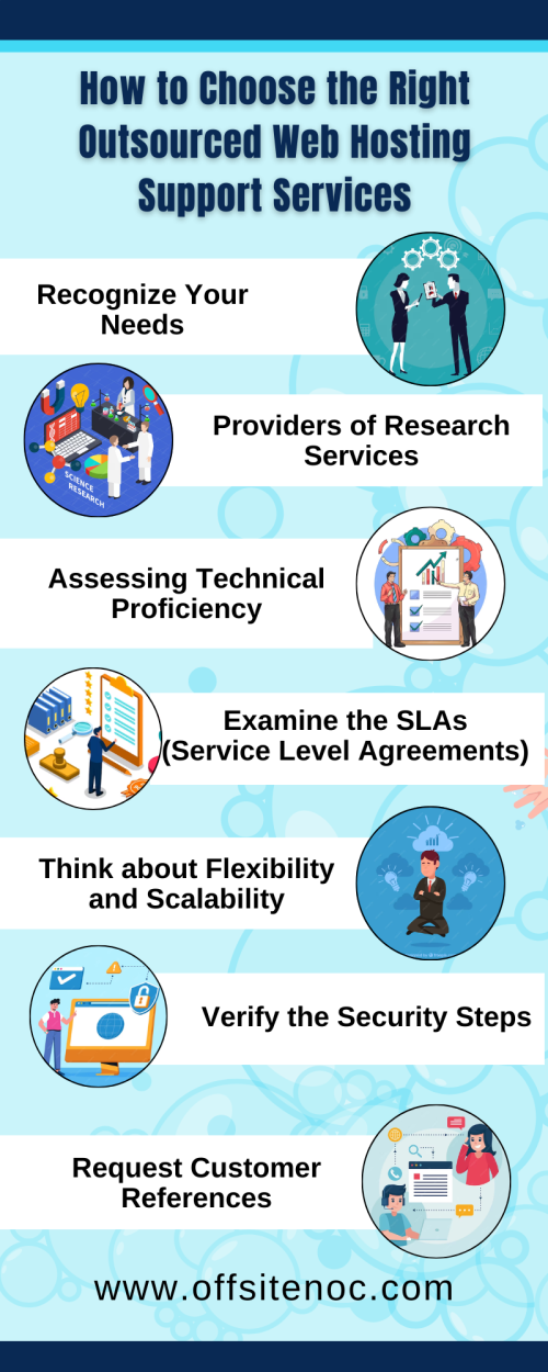 In the digital landscape, selecting the ideal outsourced web hosting support services can be a game-changer for your online presence. Dive into this guide to uncover expert tips and strategies for making the right choice. From evaluating service reliability and technical expertise to assessing scalability and cost-effectiveness, empower yourself with the knowledge to navigate the outsourcing journey effectively. Learn how to streamline your web hosting support and ensure optimal performance for your website, all while maximizing efficiency and minimizing downtime. Visit@ https://www.offsitenoc.com/hosting-support/