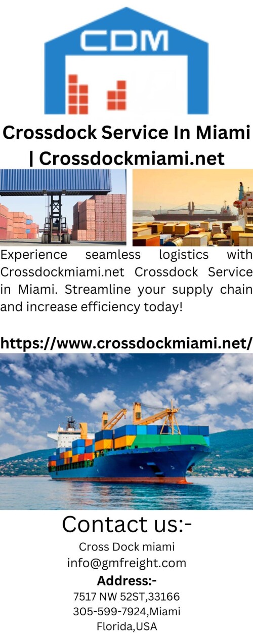 Experience seamless logistics with Crossdockmiami.net Crossdock Service in Miami. Streamline your supply chain and increase efficiency today!


https://www.crossdockmiami.net/