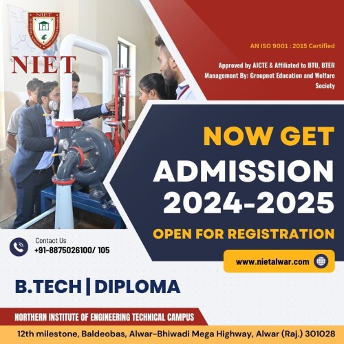 Embark on your civil engineering journey at NIET Alwar, Rajasthan. Explore cutting-edge programs, experienced faculty, and state-of-the-art facilities. Realize your dreams in a vibrant academic environment fostering innovation and excellence. Join NIET Alwar to start your path towards a rewarding career in civil engineering. Your future starts here. for more info. visit us- www.nietalwar.com