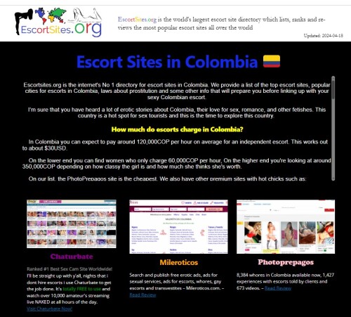 Escortsites.org provides information on the top escort sites in Colombia. Delight in a realm of gratification and enjoyment by perusing our reputable and validated listings.


https://escortsites.org/colombia