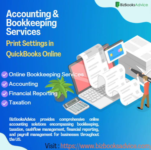 At BizBooksAdvice, you can find professional bookkeeping and accounting services that guarantee smooth business expansion. Our knowledgeable experts provide specialized solutions for effective financial management. Keep track of important details such as costs and bad debts while making the most out of QuickBooks back up data with QuickBooks Online. Reduce the need for manual financial intervention by streamlining financial management chores and increasing productivity under our direction.

Visit : https://www.bizbooksadvice.com/print-settings-in-quickbooks-online.html