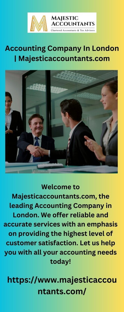 Welcome to Majesticaccountants.com, the leading Accounting Company in London. We offer reliable and accurate services with an emphasis on providing the highest level of customer satisfaction. Let us help you with all your accounting needs today!


https://www.majesticaccountants.com/