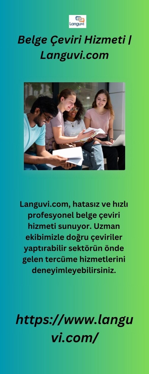 Languvi.com, hatasız ve hızlı profesyonel belge çeviri hizmeti sunuyor. Uzman ekibimizle doğru çeviriler yaptırabilir sektörün önde gelen tercüme hizmetlerini deneyimleyebilirsiniz.

https://www.languvi.com/