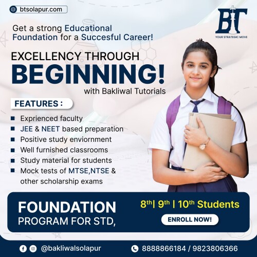 Empower your 11th and 12th-grade journey with personalized tuition at btsolapur.com. Our dedicated tutors provide comprehensive support, ensuring mastery of key concepts. Elevate your academic performance today!
https://btsolapur.com/