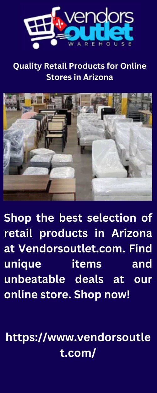 Shop the best selection of retail products in Arizona at Vendorsoutlet.com. Find unique items and unbeatable deals at our online store. Shop now!

https://www.vendorsoutlet.com/