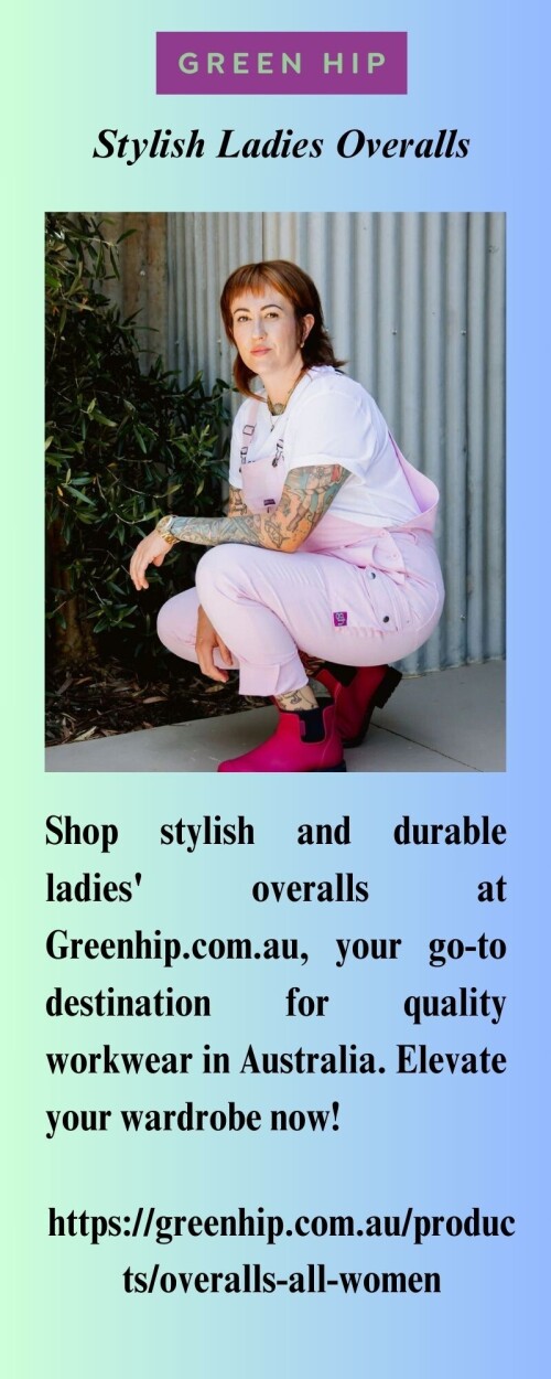 Shop stylish and durable ladies' overalls at Greenhip.com.au, your go-to destination for quality workwear in Australia. Elevate your wardrobe now!

https://greenhip.com.au/products/overalls-all-women
