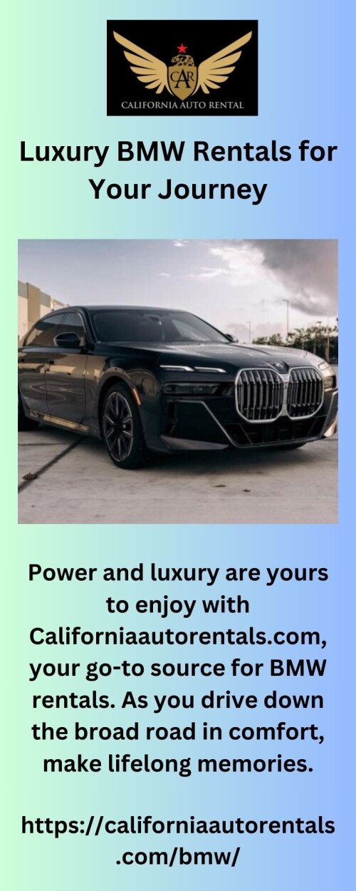 Power and luxury are yours to enjoy with Californiaautorentals.com, your go-to source for BMW rentals. As you drive down the broad road in comfort, make lifelong memories.


https://californiaautorentals.com/bmw/