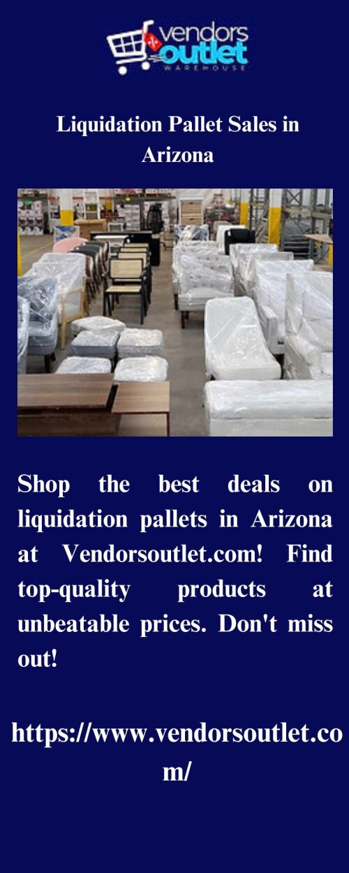 Shop the best deals on liquidation pallets in Arizona at Vendorsoutlet.com! Find top-quality products at unbeatable prices. Don't miss out!

https://www.vendorsoutlet.com/