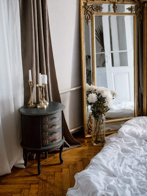 Warm metals and gold candles